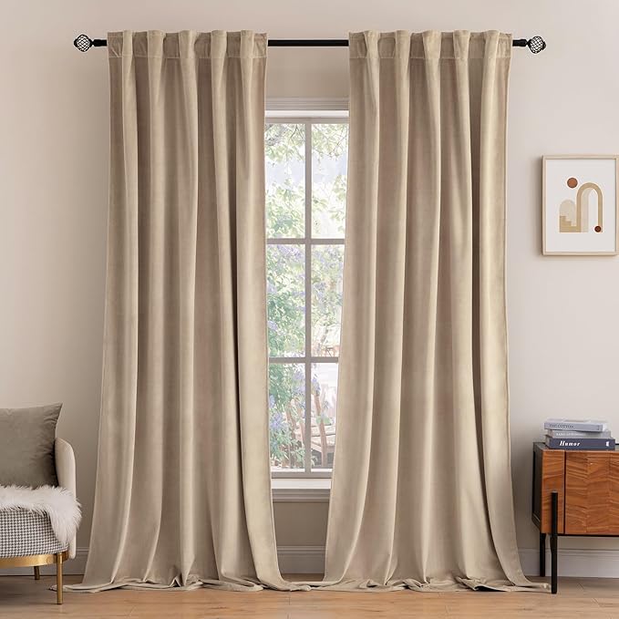 MIULEE Velvet Curtains 90 inches 2 Panels by MIULEE