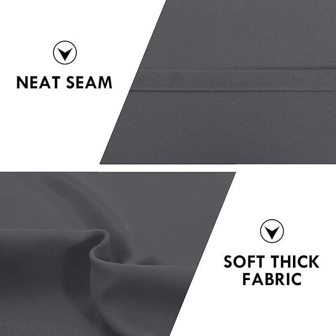DWCN Kitchen Curtains for Small Windows 45 Inch Length 2 Panels Set, Solid - Image 7