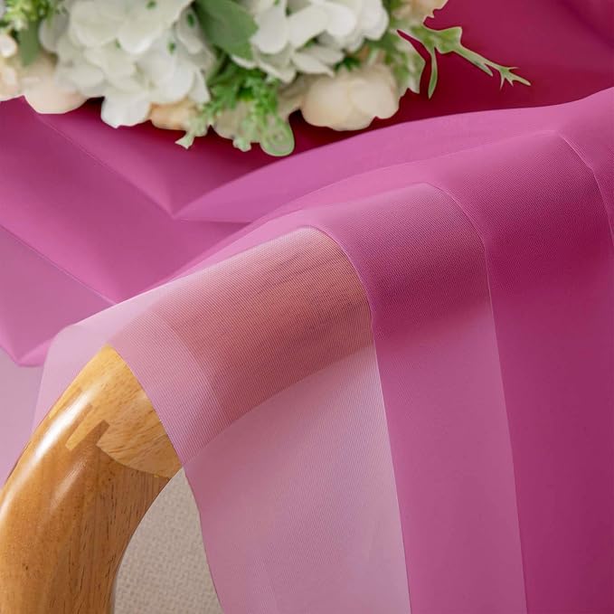 Lecloud Hot Pink Sheer Curtains 78 Inches Long 2 Panels, Rod Pockets Solid - Image 7