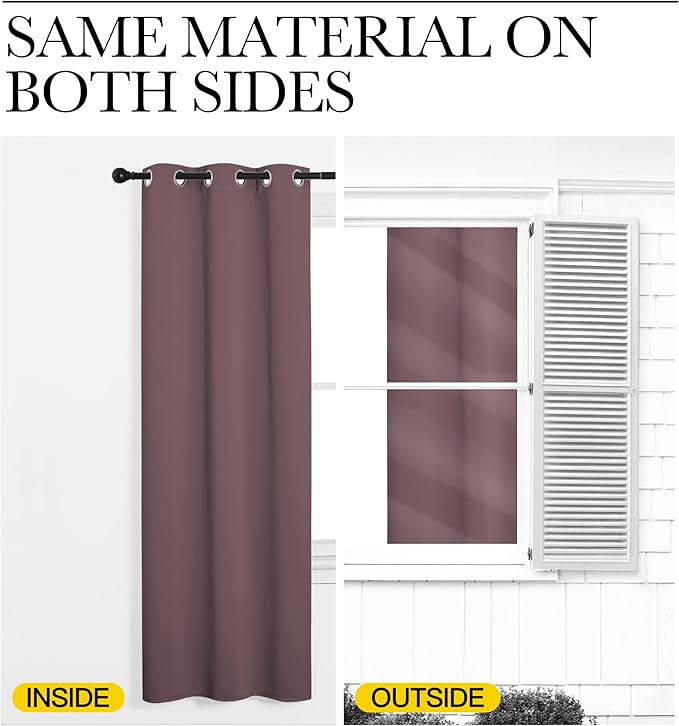 NICETOWN Dry Rose Blackout Curtains 86" Long - Image 6