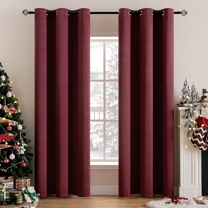 MIULEE Christmas Blackout Curtains, Room Darkening Thermal Insulated Drapes by MIULEE
