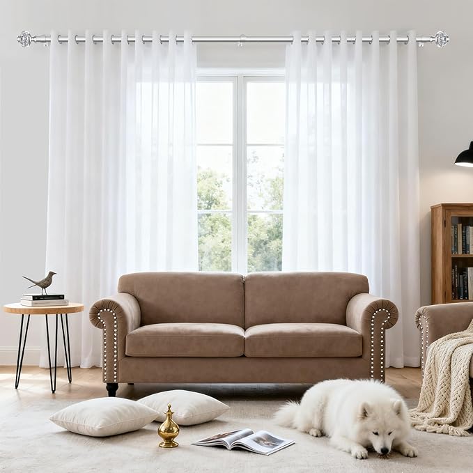Curtain Rod 32 to 58 Inches, USFOOK 7/8 inch Telescoping Splicing Curtain rods - Image 3