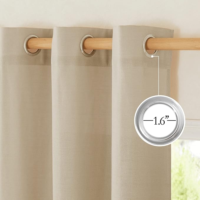NICETOWN Rustic Linen 102 inch Long Curtains - Image 4