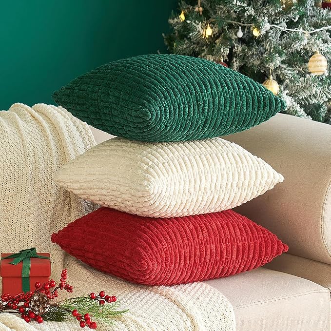 MIULEE Pack of 2 Dark Green Corduroy Decorative Pillow Covers 20x20 Inch Soft - Image 9