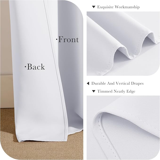 PONY DANCE 50% Light Filtering Curtains 84 inch Long, Back Tab & Rod Pocket - Image 6