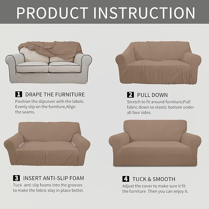Easy-Going Stretch Oversized Chair Sofa Slipcover 1-Piece Couch Sofa Cover - Image 6