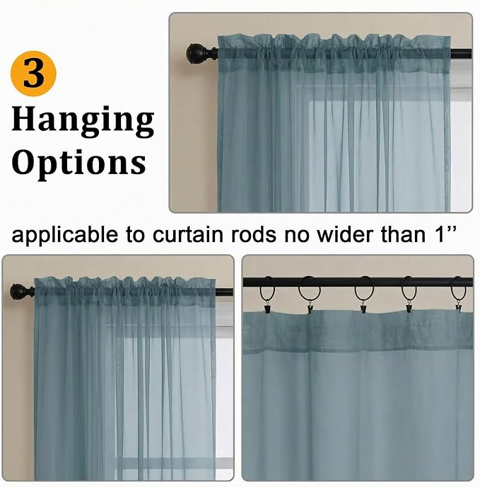 Gwine Sheer Curtains 72 Inch Length - Image 2