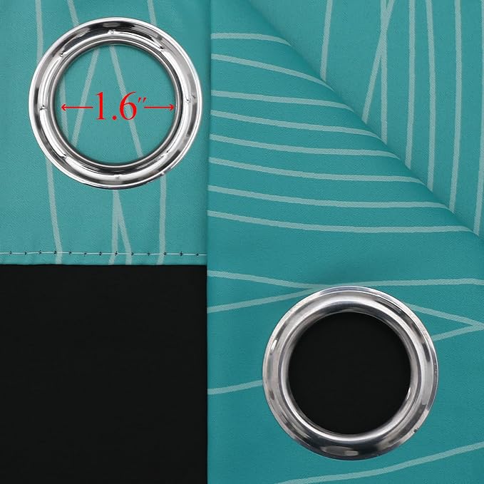 Estelar Textiler Teal and Greyish White Blackout Curtains & Drapes - Image 7