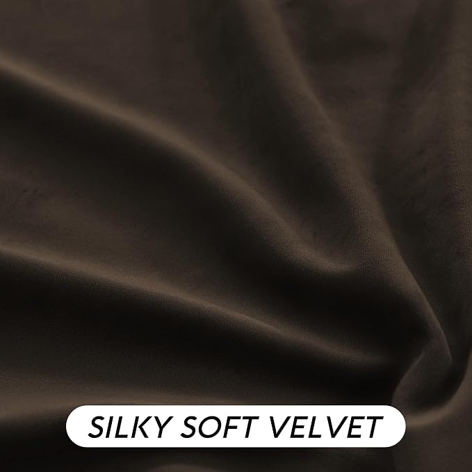 RYB HOME Brown Velvet Curtains 72 inches - Image 5