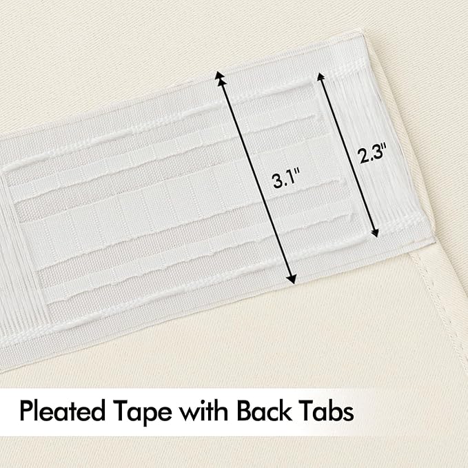 MIULEE Birch Back Tab Blackout Curtains 108 Inch Long 2 Panels Set - Image 4