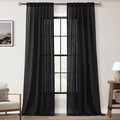 Black Linen Curtains 120 inches Long by Jolilight