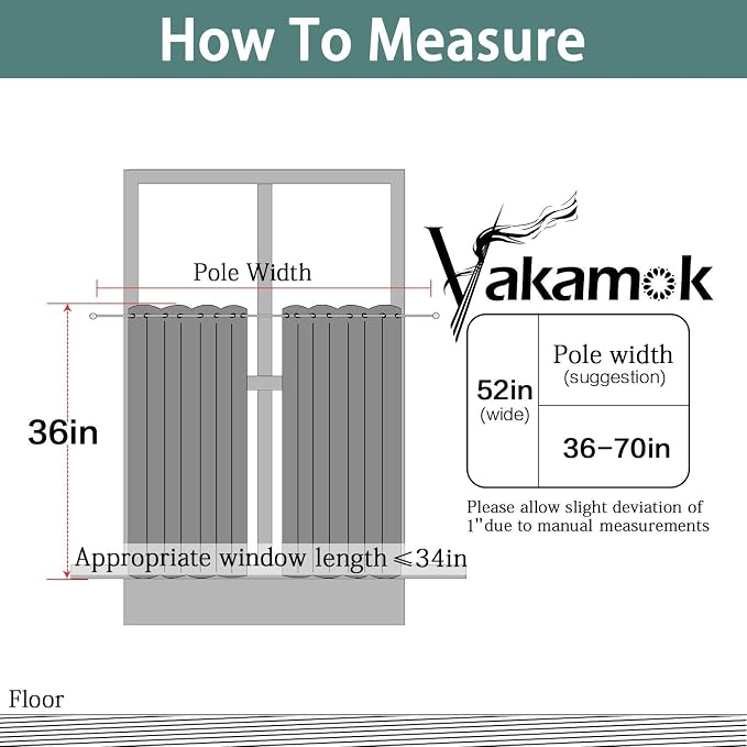 Yakamok 36 Inch Room Darkening Curtains, Light Beige, 2 Panels - Image 7