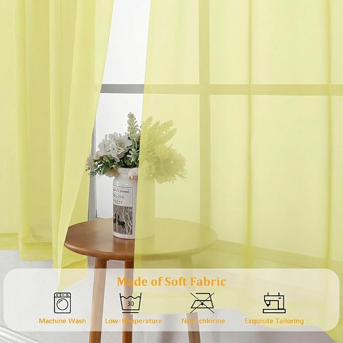 Gwine Short Kitchen Sheer Curtains 24 Inch Length - Image 7