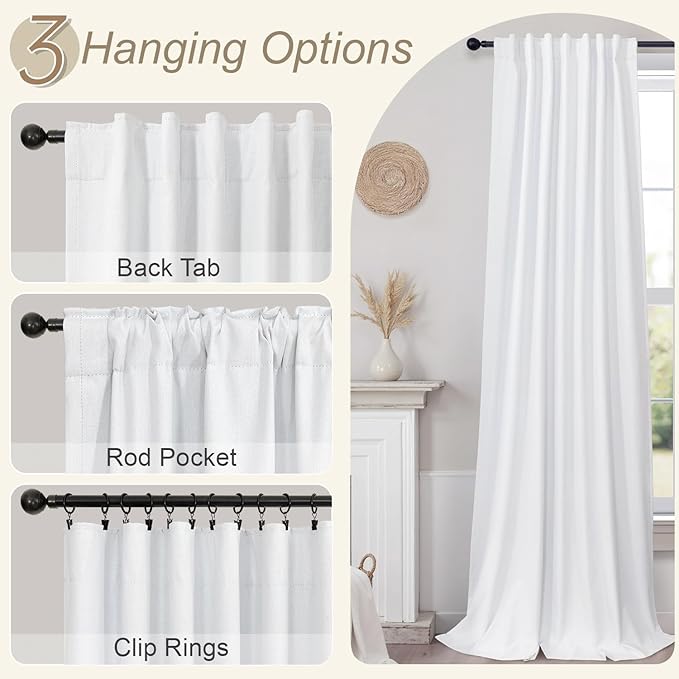 Long Curtain for Living Room 2 Panel Burg Custom 105 Inch Length Light Blocking - Image 6