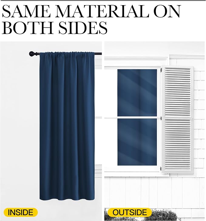 NICETOWN Blackout Curtains for RV Windows, Moroccan Blue, 2 Panels, Room - Image 5