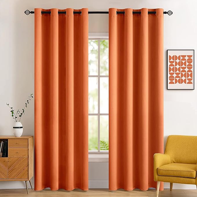 MIULEE 96" Long Room Darkening Curtains Thermal Insulated Drapes Solid Window by MIULEE