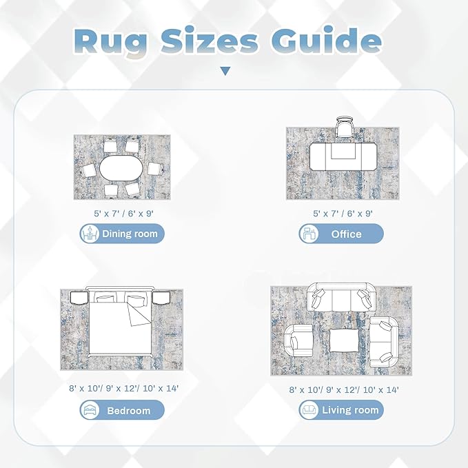 Area Rugs 8x10 for Living Room: Washable Rug Modern Abstract Neutral Soft - Image 8