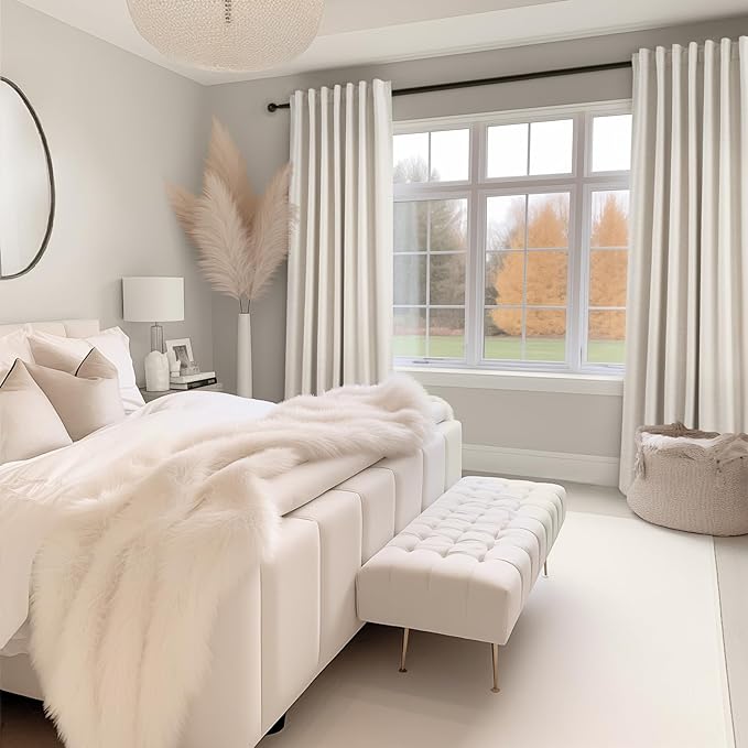 Topfinel 78 Inch Long Linen Blackout Curtains 2 Panels Set - Image 5