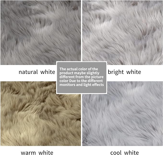 Ciicool Faux Fur Rug Grey Fluffy Area Rugs - Image 6