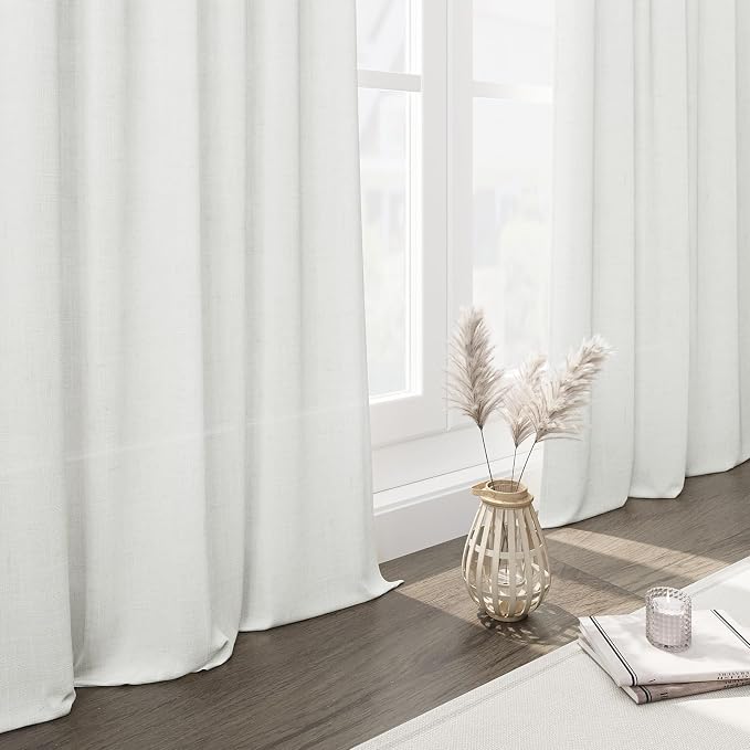Off White Curtain 102 inches Long 2 Panels Set - Image 6