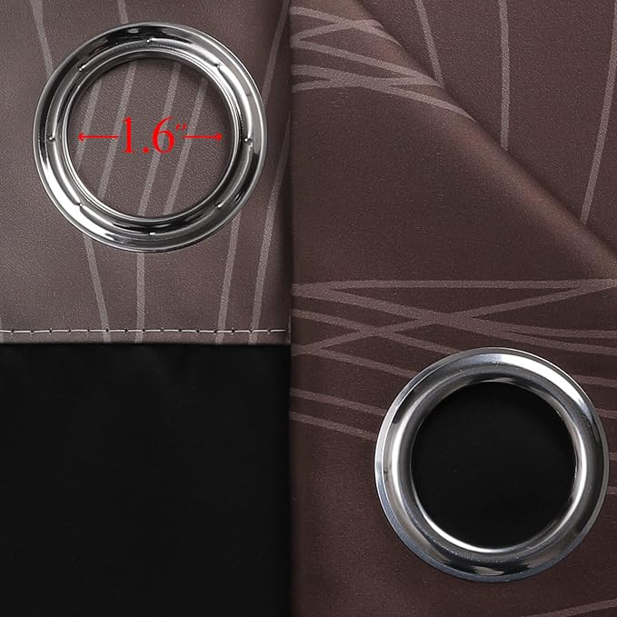 Estelar Textiler Brown and Teal Room Darkening Blackout Curtains 84 Inch Length - Image 7
