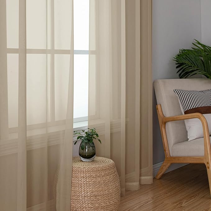OWENIE Sheer Curtains 72 Inches Long - Image 7