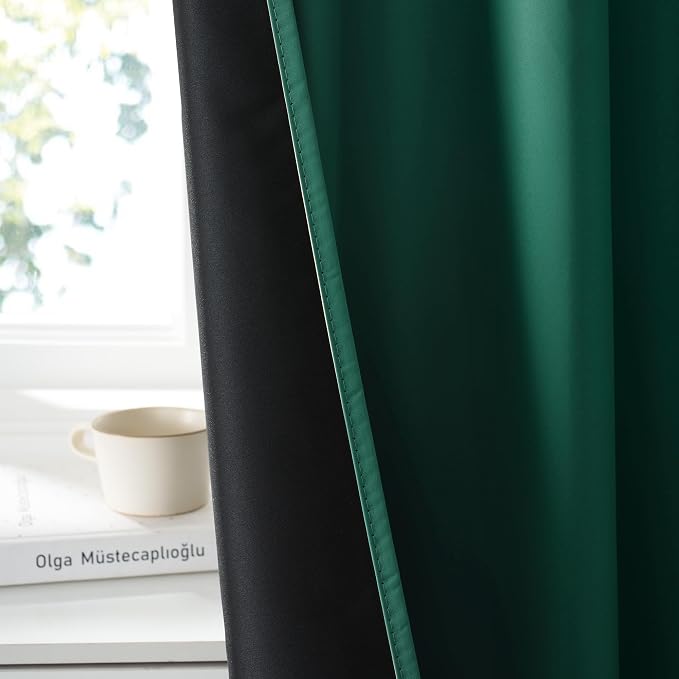 RYB HOME 100% Blackout Bathroom Curtains Over Sink 24 inches Long, Heat & UV - Image 4