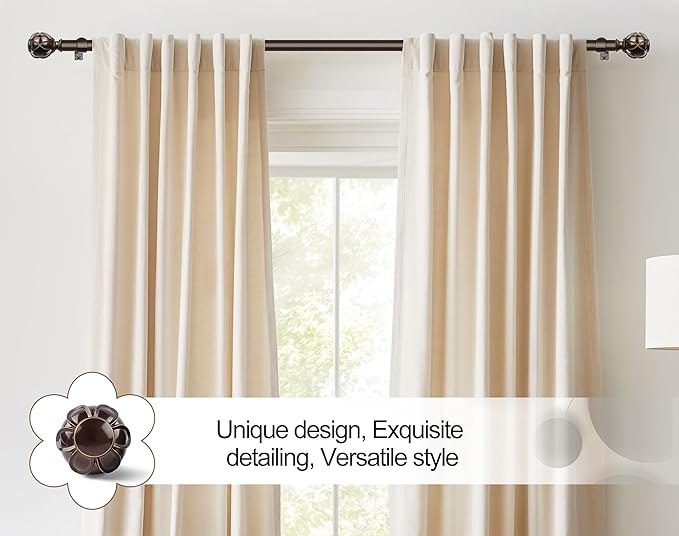 KAMANINA 1 Inch Curtain Rod Telescoping Single Drapery Rod 28 to 48 Inches - Image 3