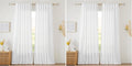 RYB HOME Linen Sheer Curtains for Living Room Textured Semi Sheer Curtains by RYBHOME