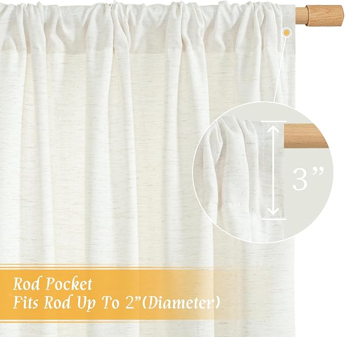LAMIT Natural Ivory Linen Curtains - Image 3