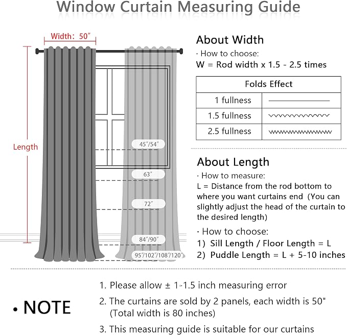 MYSKY HOME White Curtains for Living Room, Semi Sheer Curtains & Drapes Light - Image 3