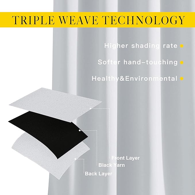 NICETOWN Room Darkening 118 inch Long Curtains, Grommet Thermal Drapes Weighted - Image 3