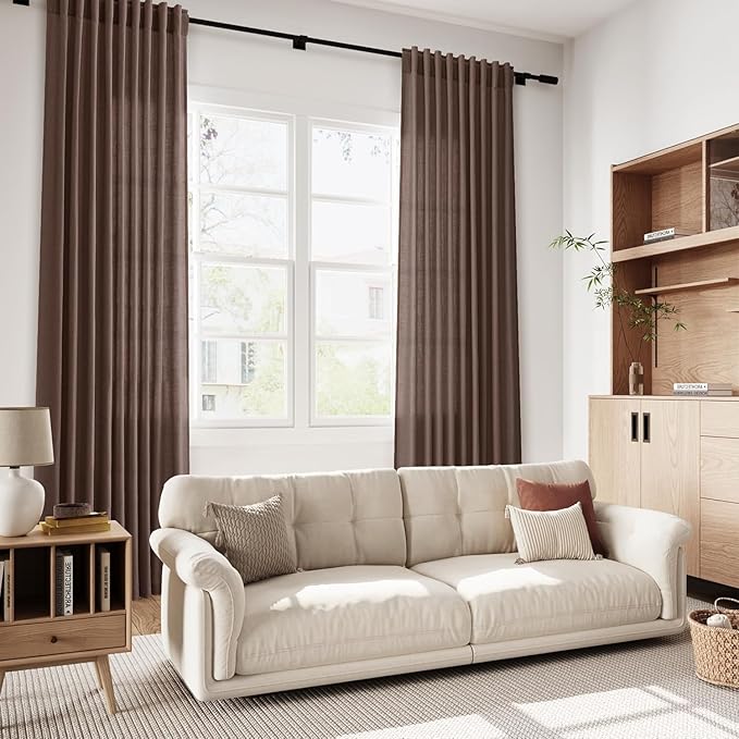 Cappuccino Linen 112 Inch Curtains - Image 5