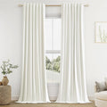 Guken Ivory 100% Blackout Linen Curtains 108 Inch Length 2 Panels Set by Guken