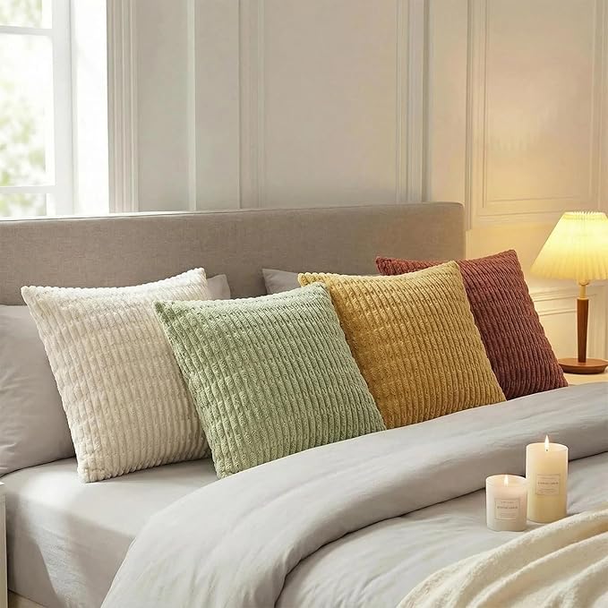 Fancy Homi 4 Packs Boho Fall Decorative Throw Pillow Covers 22x22 Inch - Image 3