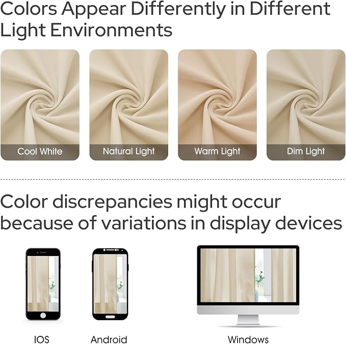 HOMEIDEAS Non-See-Through Beige Privacy Sheer Curtains, 52 X 54 Inches Long 2 - Image 9