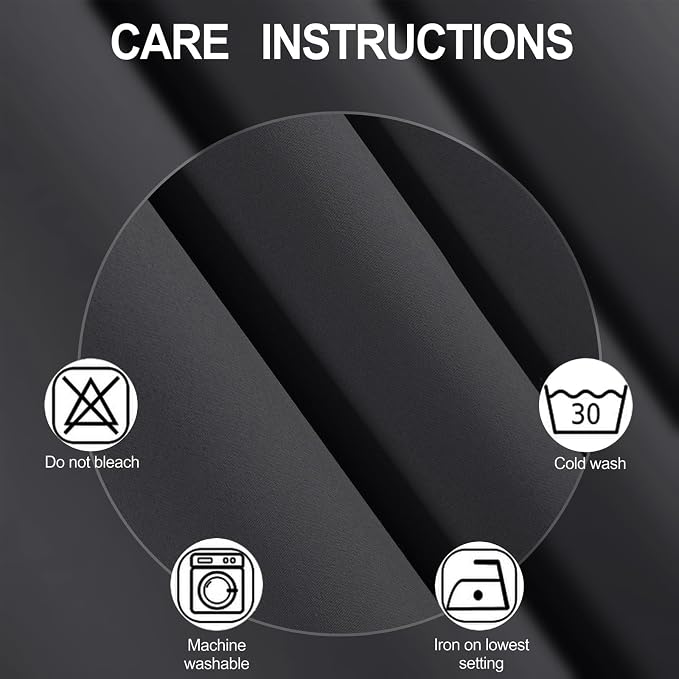 LEMOMO Dark Grey Blackout Curtains/38 x 54 Inch/Set of Two Panels Grommet - Image 4