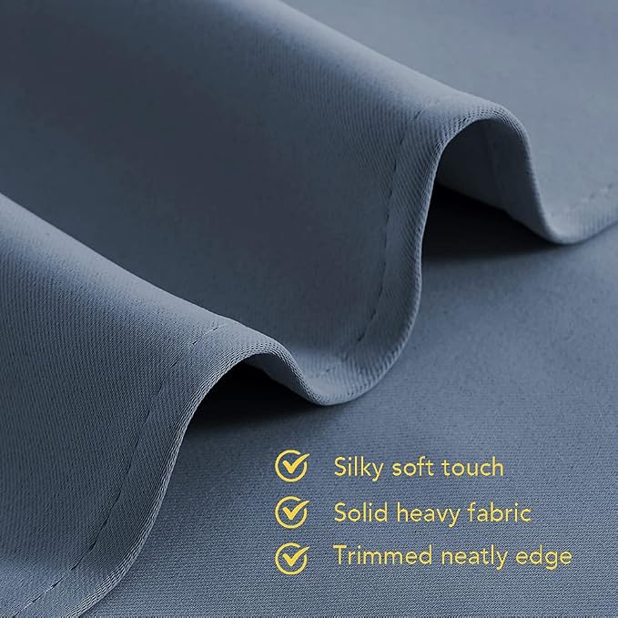 NICETOWN Kitchen Curtains Blackout Drapes, Stone Blue, Thermal Insulated - Image 5