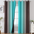 Estelar Textiler Brown and Teal Gradient Blackout Curtains by ESTELARTEXTILER