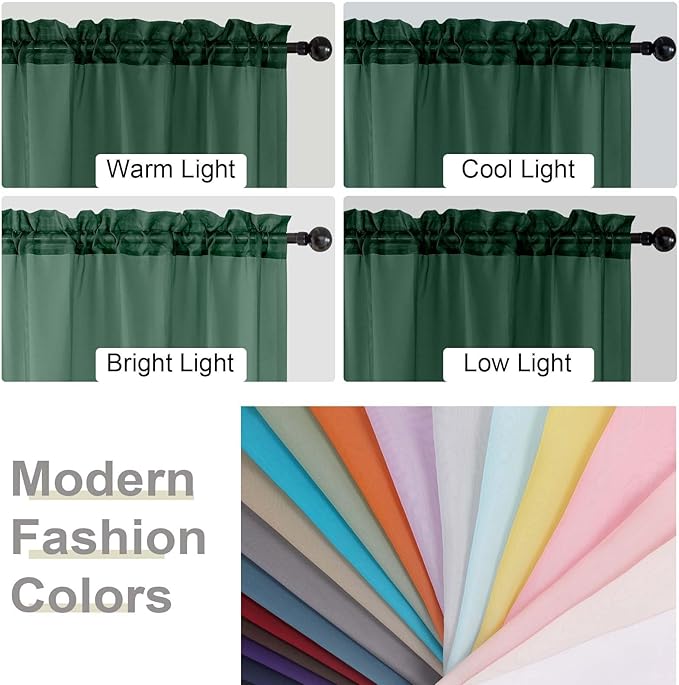 Hunter Green Sheer Curtains for Bedroom Living Room 96 Inches Long 2 Panels - Image 6