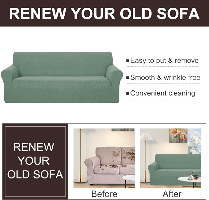 U-NICE HOME Oversized Stretch Loveseat Couch Cover Sofa Covers Washable Sofa - Image 5