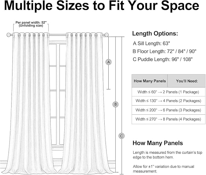 Topfinel Grey Beige Extra Long 132 Inch 100% Blackout Curtains - Image 9