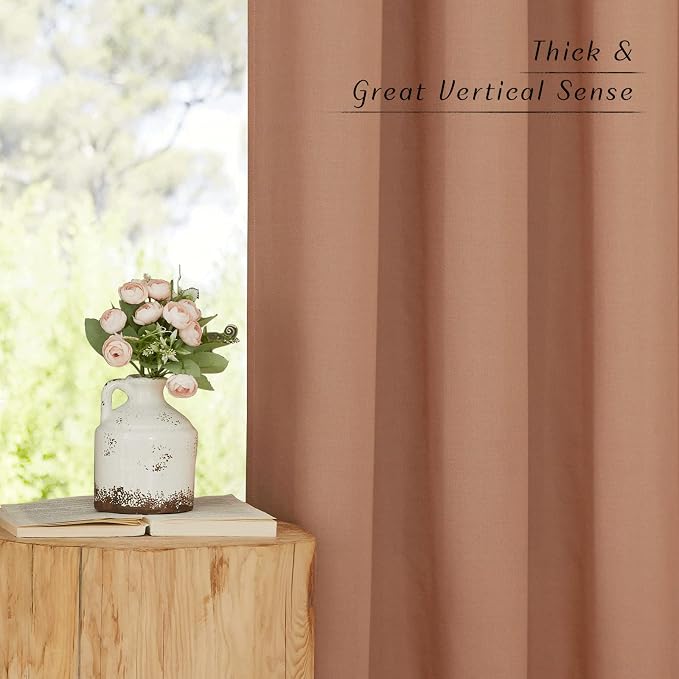 NICETOWN Rustic Linen 132 inch Long Curtains - Image 6