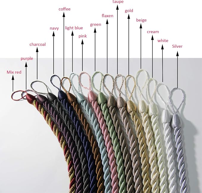 BEL AVENIR Curtain Ropes Tiebacks Tie-Backs, Curtain Handmade Holdbacks - Image 7
