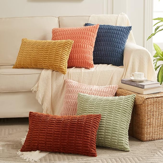 Fancy Homi 4 Packs Rust Decorative Throw Pillow Covers 18x18 Inch - Image 6