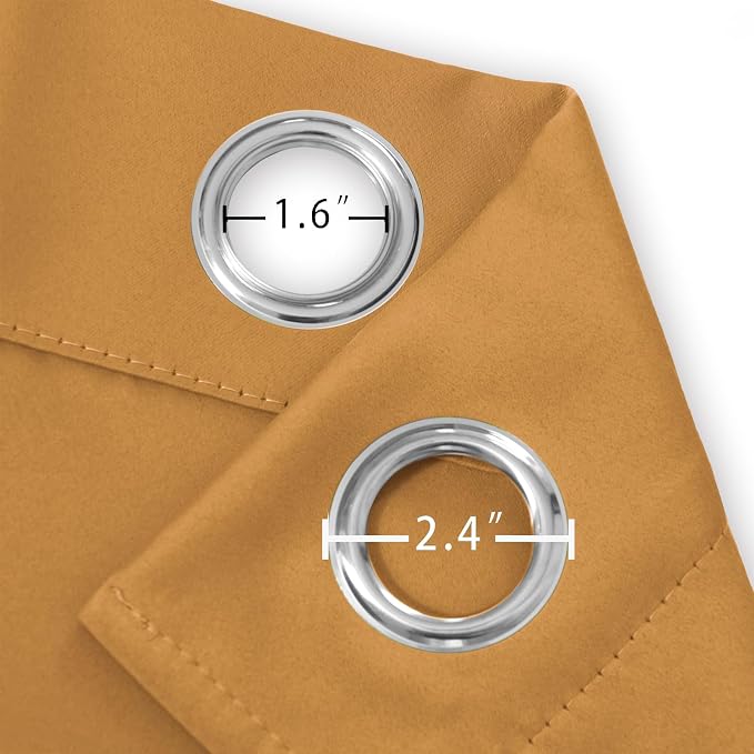 LEMOMO Blackout Curtains 52 x 108 inch/Mustard Yellow Curtains Set of 2 - Image 5
