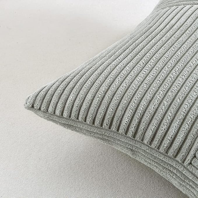 Fancy Homi 2 Packs Grey Decorative Throw Pillow Covers 22x22 Inch - Image 4