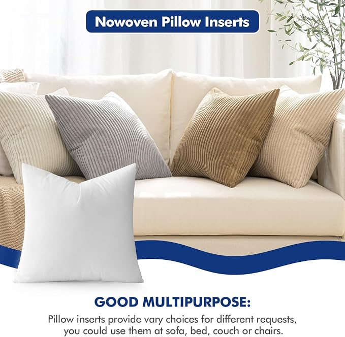 MIULEE Pillow Insert 24x24 Inch, Decorative Square Throw Pillow Inserts - Image 4