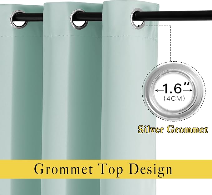 NICETOWN Room Darkening 118 inch Long Curtains, Grommet Thermal Drapes Weighted - Image 2