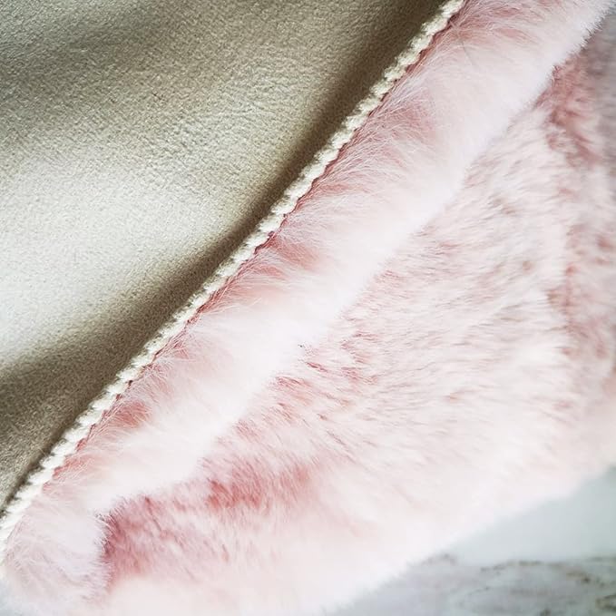 Ghouse Faux Rabbit Fur Round Rug 6ft Pink Round Rugs - Image 4